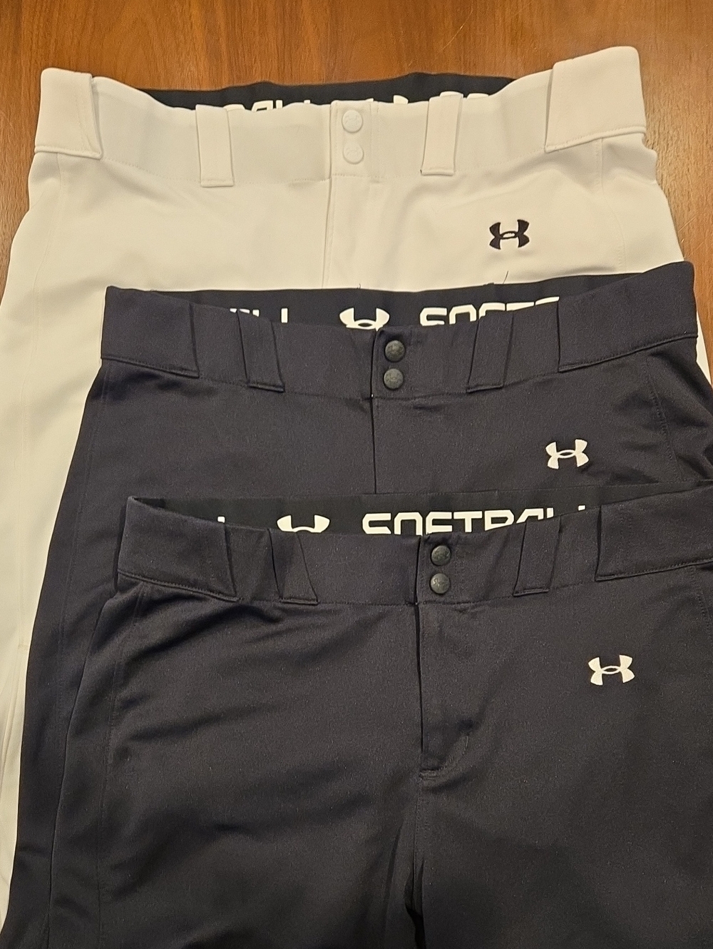 Set of 3 Under Armour White and Black Softball Pants